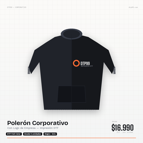 Polerón Corporativo con Logo de Empresa — Impresión DTF DTP99