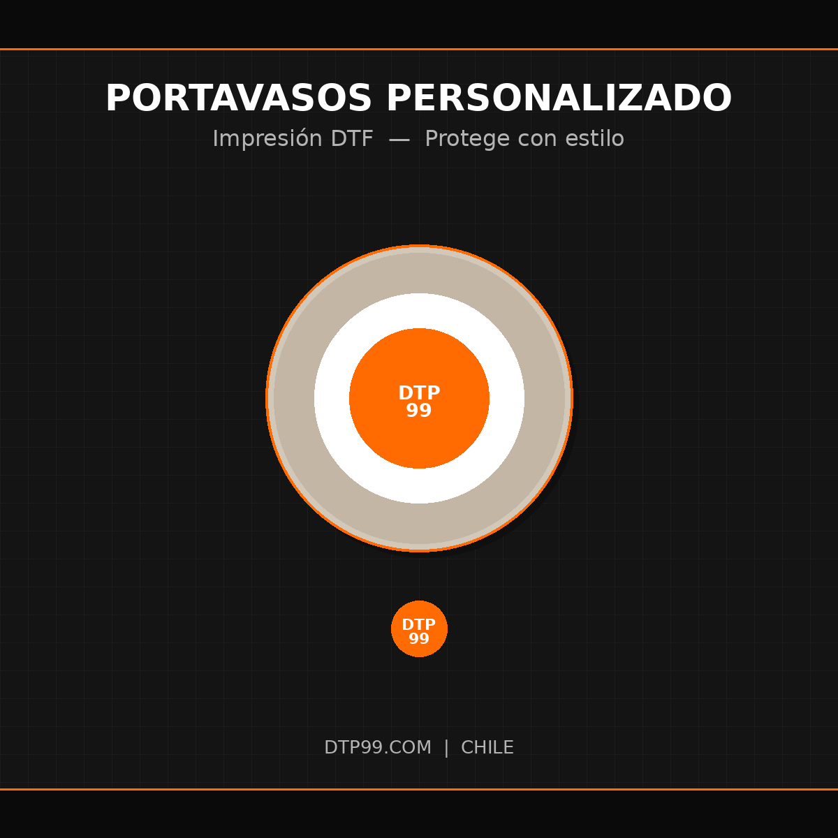 Portavasos Personalizado con Logo — Regalo Corporativo DTF DTP99